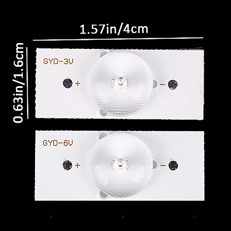 10Pcs General Direct Type 3V 6V Lamp Beads Repair Commonly Used LCD TV LED Backlight With Optical Lens Fliter