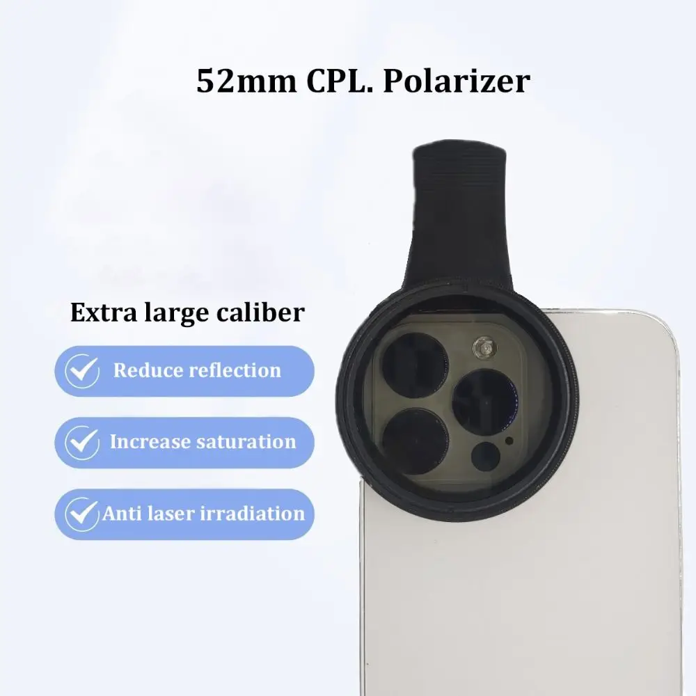 Filtro de Lente CPL Universal 52mm 67mm Profissional com Clipe Polarizador Portátil para Restaurar Cores, Filtro para Celular para Todos os Telefones