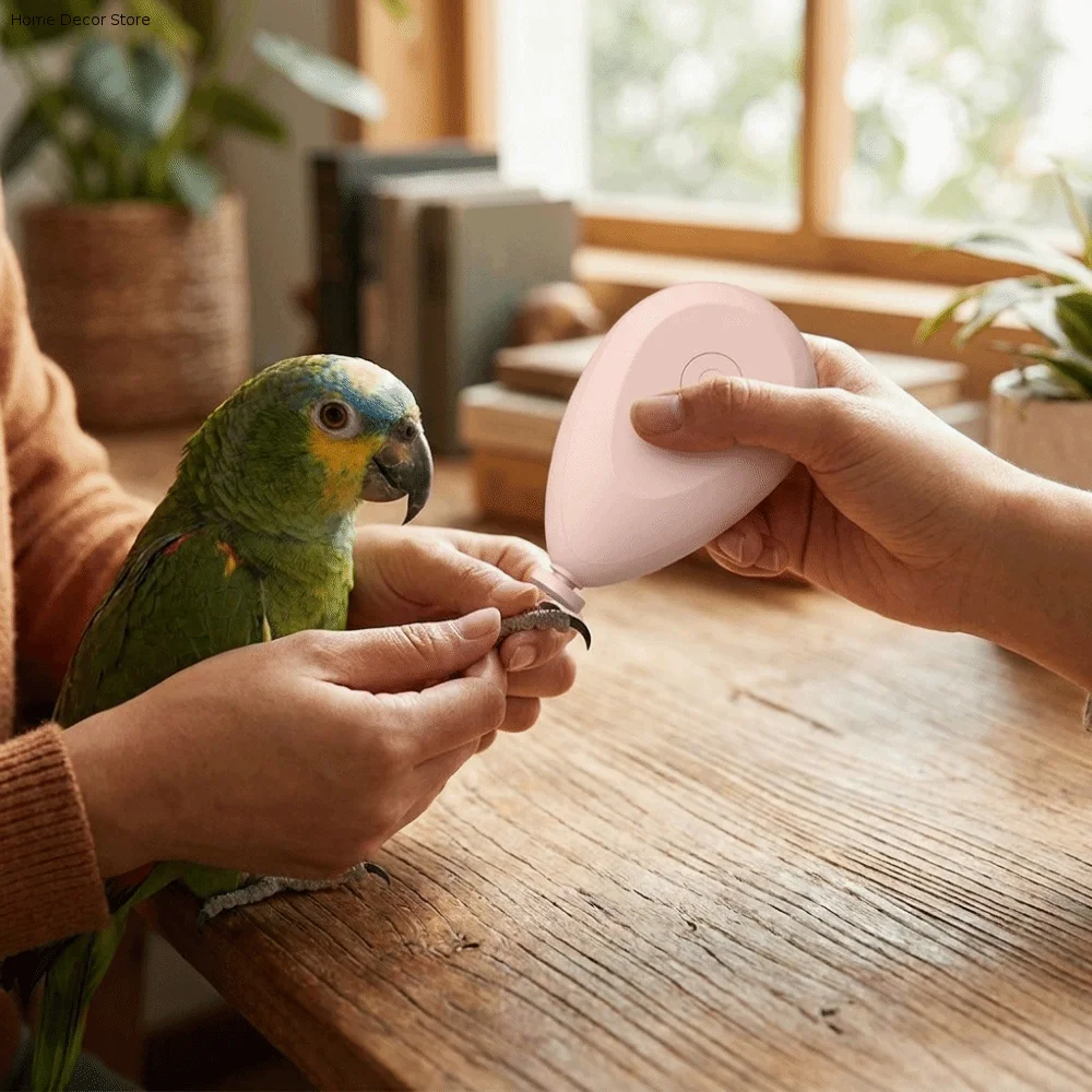 Low Noise Electric Parrot Nail Trimmer with 4 Polishing Heads Portable Bird Nail Cutter Efficient Parrot Nail Trimming Tool
