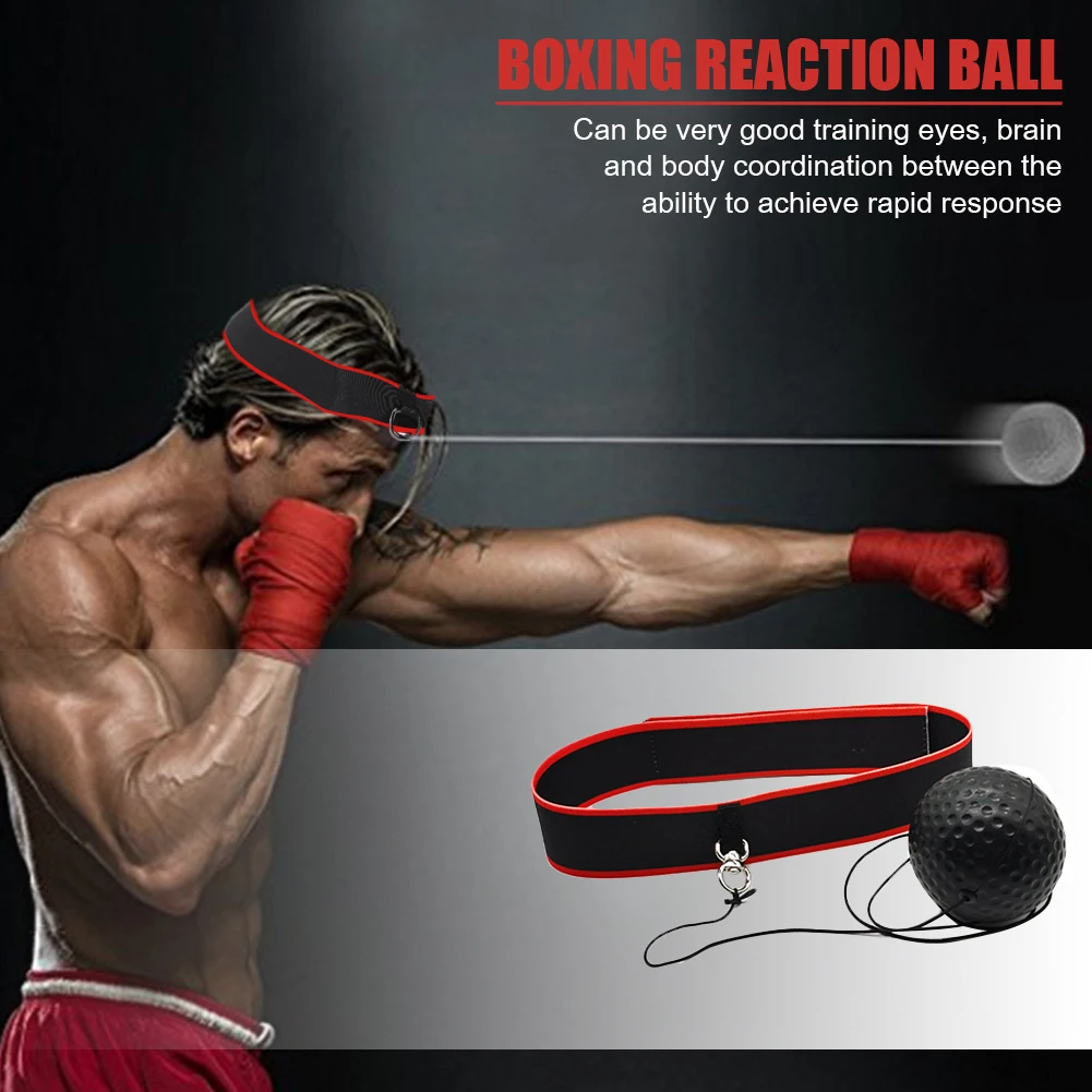 Head-mounted PU Punch Ball Boxing Training Ball Improve Speed with Adjustable Headband  Reflex Ball Boxing Ball MMA Gear