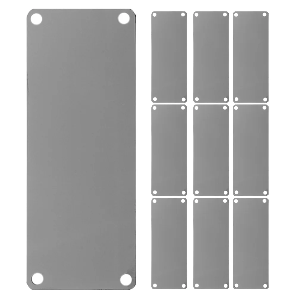 

10 pcs Stainless Steel Name Plate Blank Metal Tags For Diy Engraving 4 Holes Durable Industrial Etching Craft Projects
