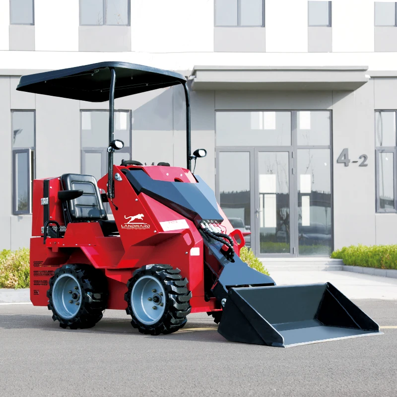 LANDWARD Factory Mini Skid Steer Loader Epa Engine Wheel Track Bucket  Multi-Functional Hydraulic Skid Steer Loader Customized