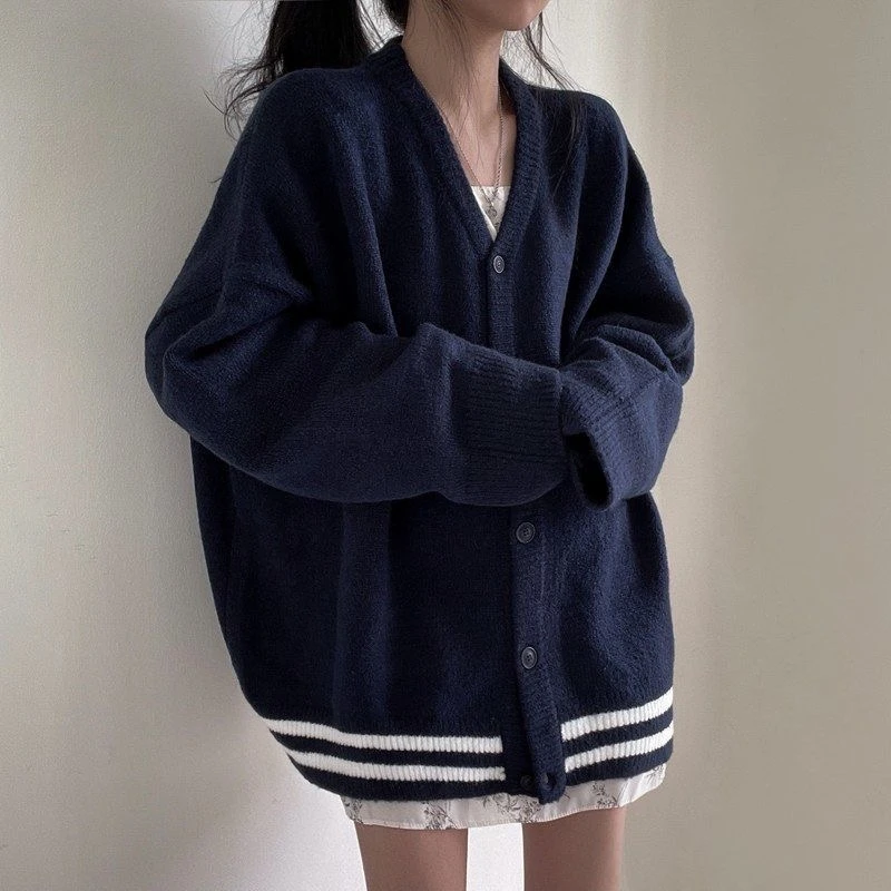 Nhật Bản Sinh Viên Áo Len Dệt Kim Cổ Cardigan JK Đồng Nhất Áo Len Mùa Xuân, Mùa Thu Cotton Cổ Chữ V Nhiều Màu Cosplay Dây Nữ