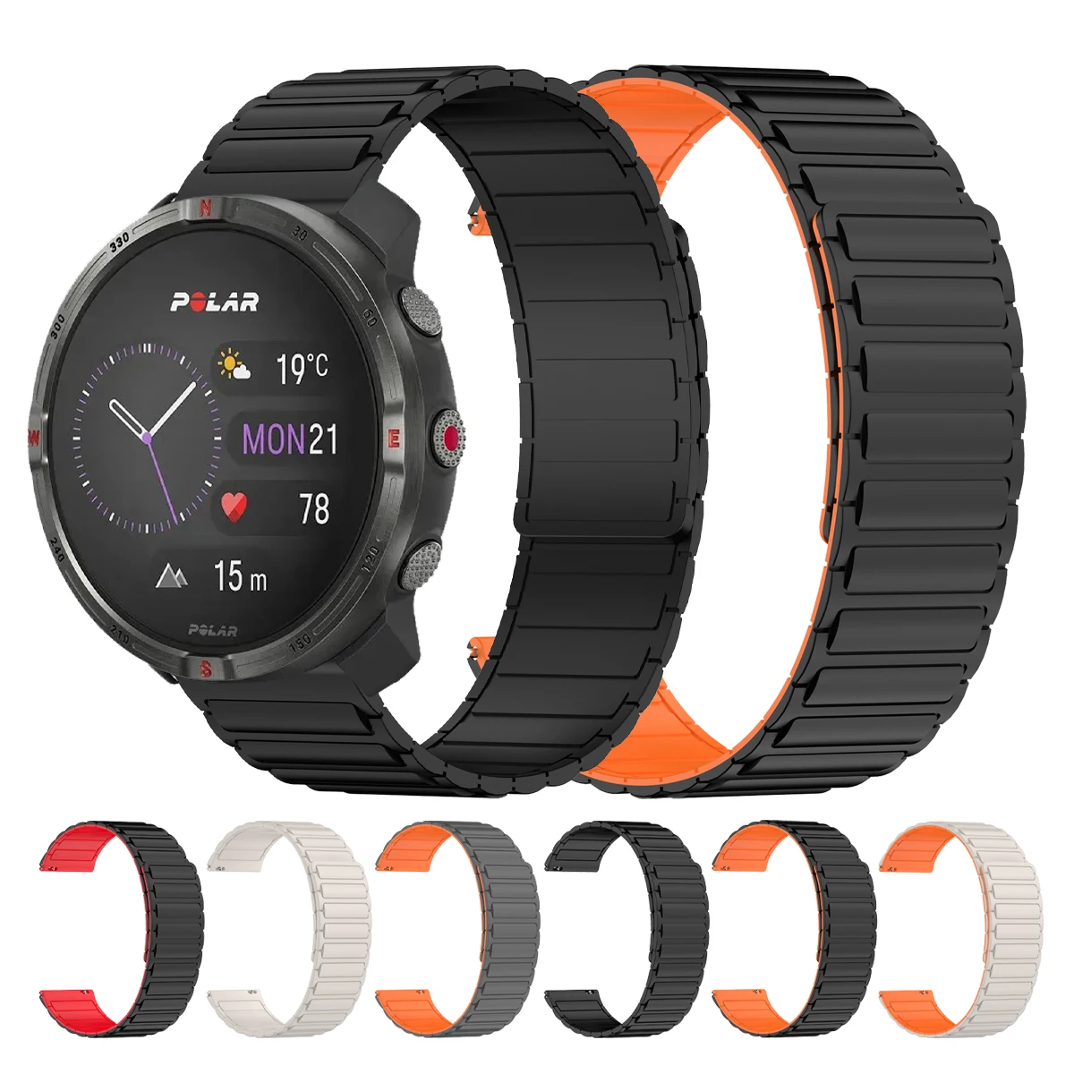22 ミリメートルシリコン磁気ストラップ POLAR Grit X2 プロタイタン/グリット X プロバンド POLAR Vantage M3/M2/M/V3 ブレスレット交換時計バンド
