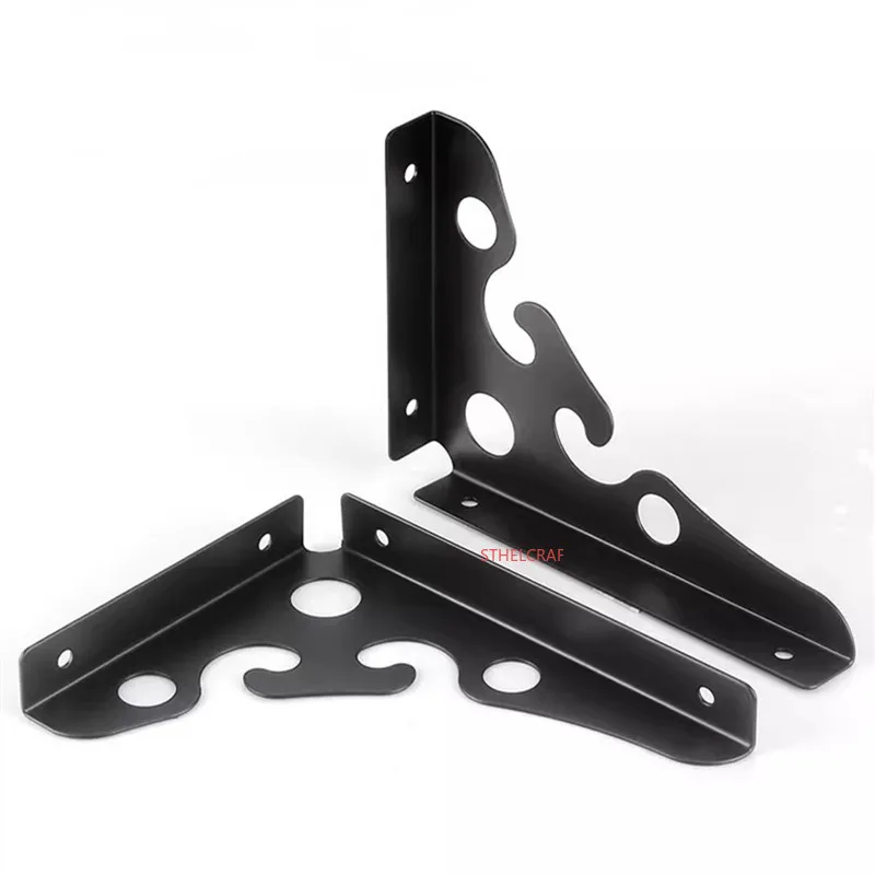 2pcs Metal Triangular Bracket Wall Mounting Device Shelf Board Bracket 90-degree Angle Code Furniture Hardware Angle Bracket
