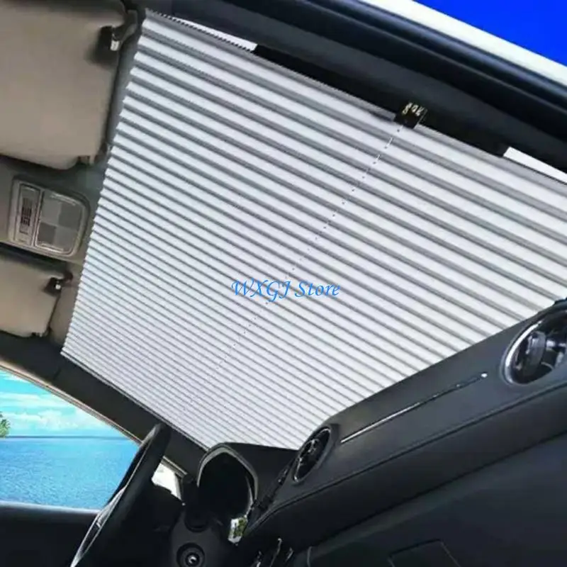 

37JE Retractable Windshield Sunshade with Suction Cups Sun Protective for Car UV Blocking Foldable Sun Shade Window Sun Block