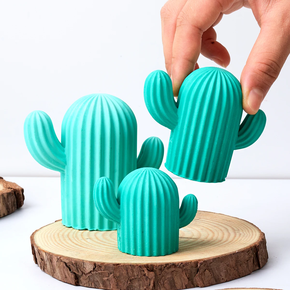 Succulent Plant Candle Mold DIY Simulation Cactus Silicone Mold Cute handmade soap Scented Candle Aroma Plaster Making Home Deco