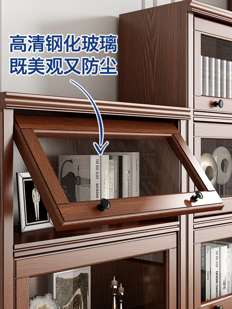 Bookcase storage cabinet rack with glass door, living room display cabinet, display cabinet, storage cabinet, multi-laye