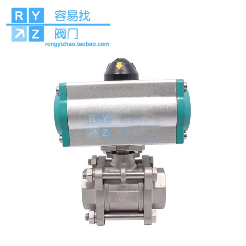 Pneumatic switch ball valve stainless steel three-piece double-acting single-acting thread automatic valve DN15DN25