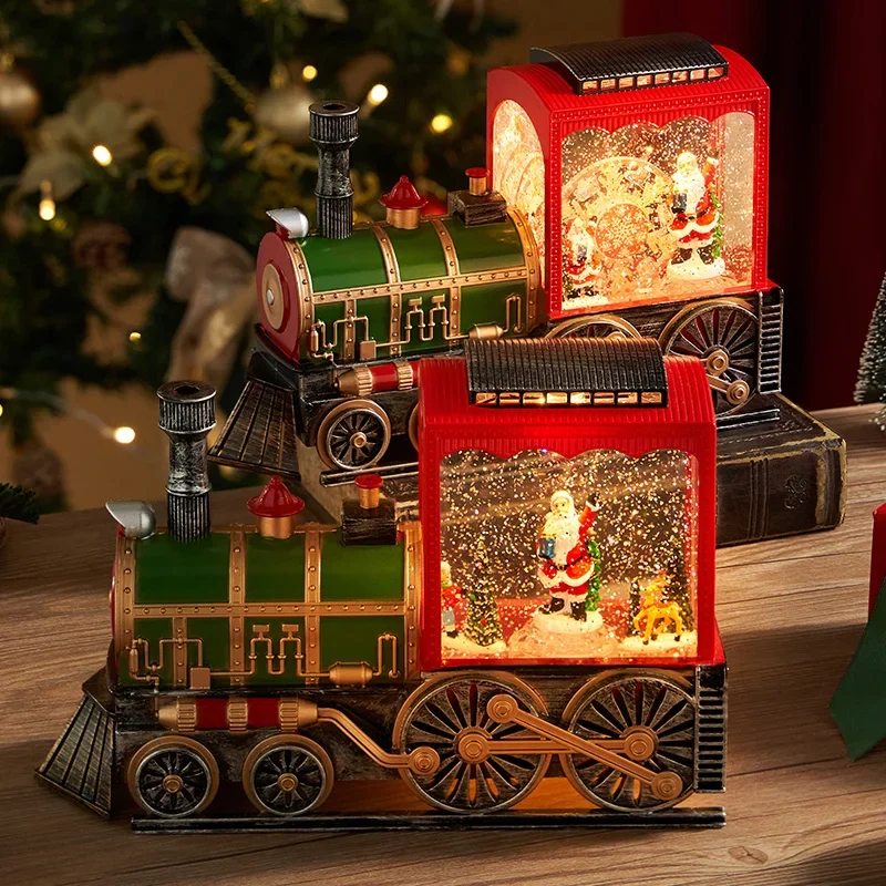 Christmas gift, Christmas Eve music box, train music box, crystal ball for children, birthday gift for the elderly