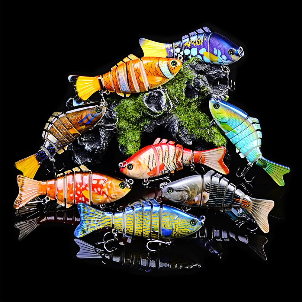 

Multi Jointed Fishing Lure, 7 Segments Swimbait, 10cm, 15.5g, Lifelike Joint Bait Wobblers, 6 # Treble Hook, 8 Colors, 1Pc