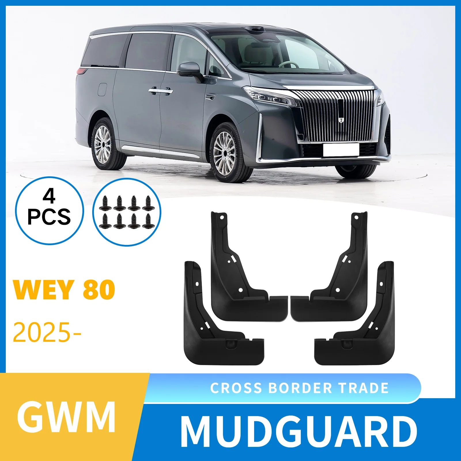 

For Great Wall Wei brand high mountain 8/9 Wey 80 2025 car tire mudguard sheet,Front Rear Flares Splash Guards Cover Car Accesso