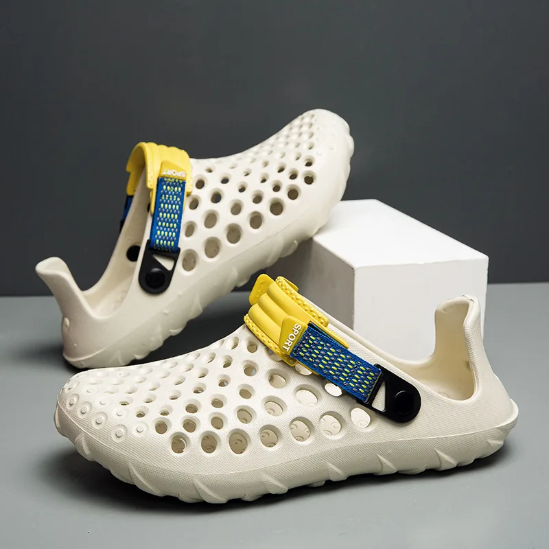 New Cave Shoes Men's Sandals 2025 Summer Men's Outdoor Wear Breathable Anti Slip Thick Sole Outdoor Camping Beach Shoes Slippers