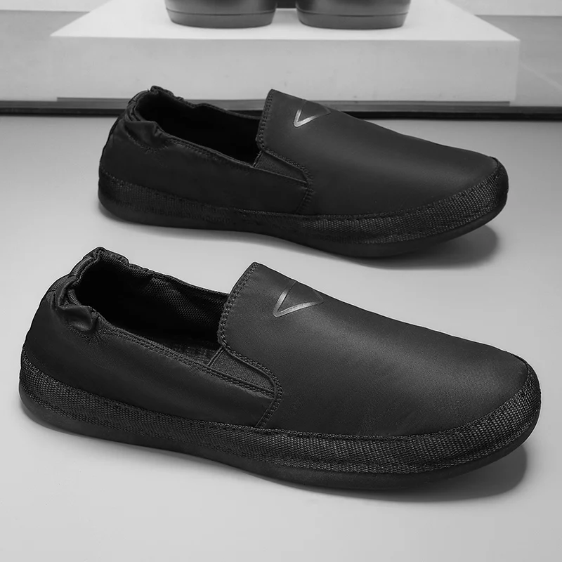 

HKDQ популярные классические черные лоферы мужские летние легкие мужские туфли на плоской подошве удобные слипоны мужская дышащая повседневная обувь для мужчин