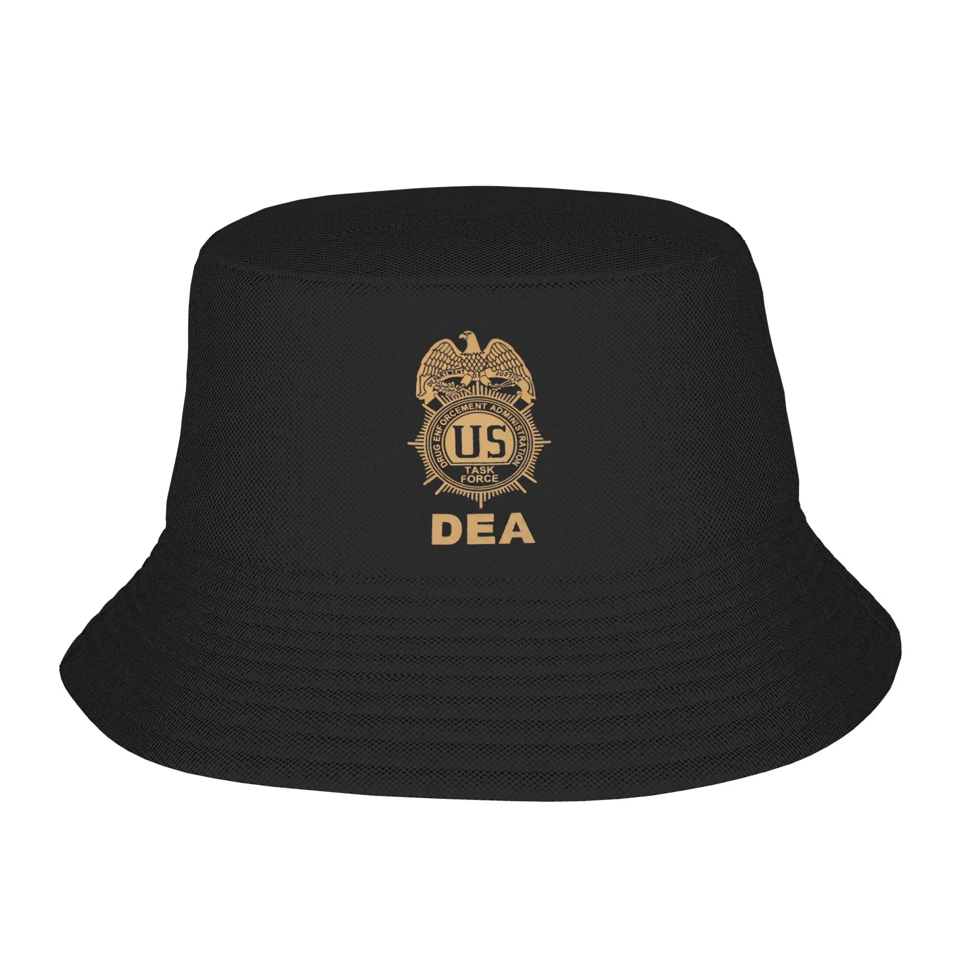 DEA US Federal Interdiction Agency Task Force Bucket Hats Men Women Foldable Camping Fishing Hats Hot Summer Headwear Bob