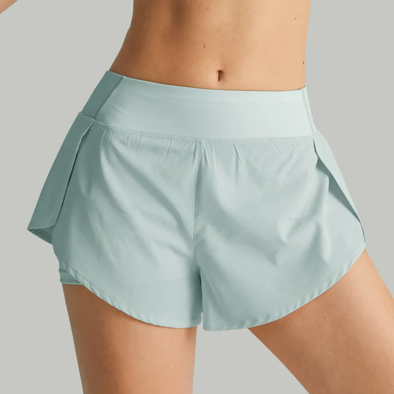 Pantaloncini sportivi abbigliamento sportivo da donna pantaloncini da corsa a due piani pantaloncini da Yoga pantaloni corti da Jogging per