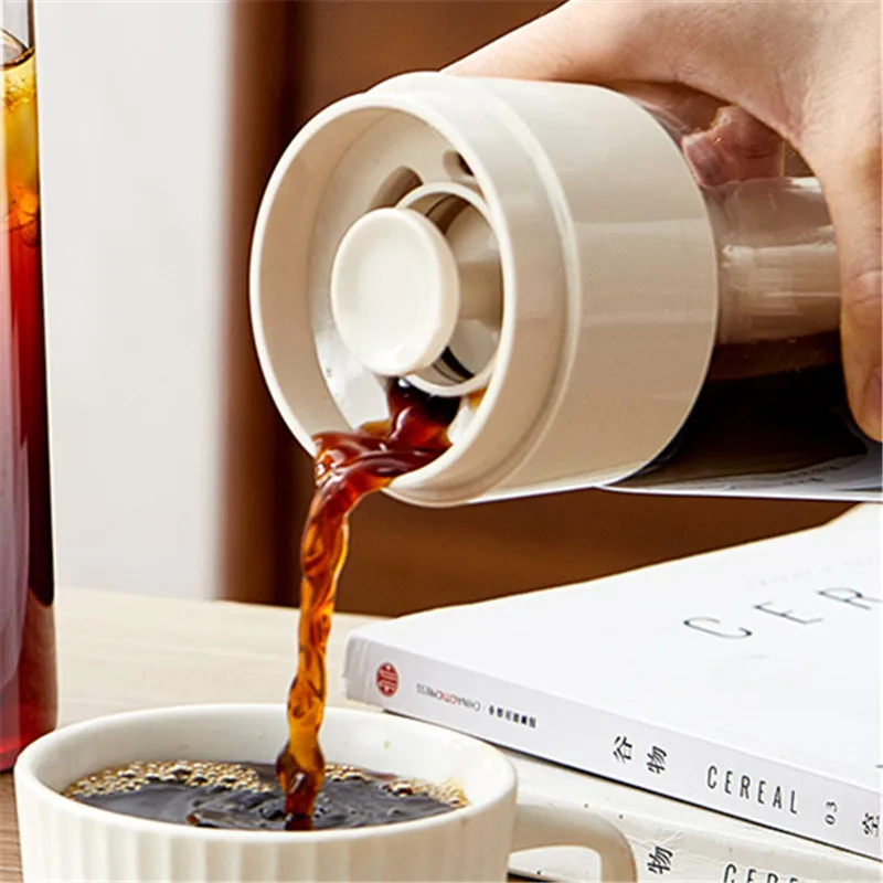 

Summer Portable Coffeeware Pot 750ML Manual Cold Brew Coffee Maker Press Type Iced Tea Infuser Pitcher With Removable Filter