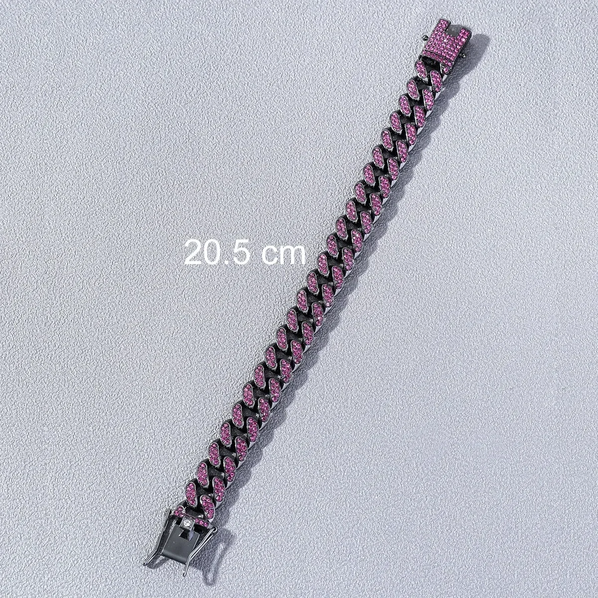 12mm Purple Lab Diamond Dog Cuban Chain Collar Secure Buckle Sparkle Bulldog Necklace Cat Collars Pet Jewelry Accessories