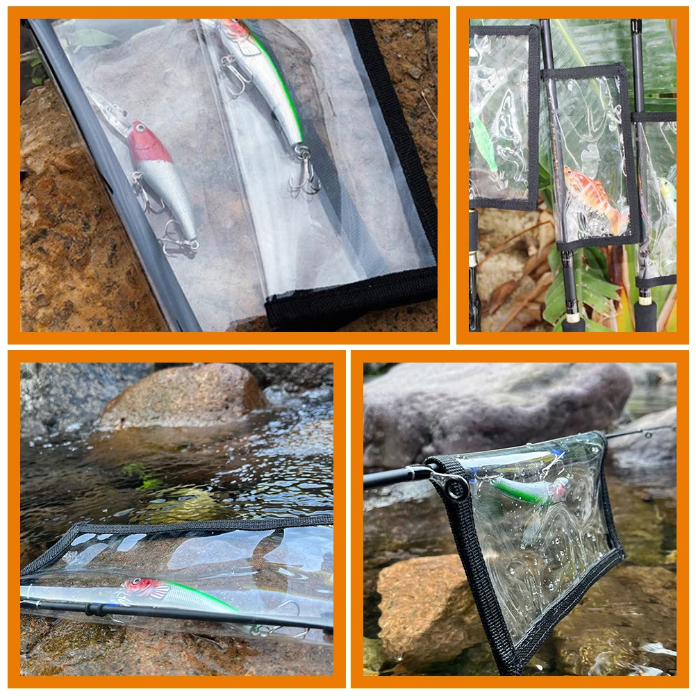 4PCS Black PVC Lure Storage Bag Fishing Lure Wraps Pvc Bait Storage Bag Bait Protector Outdoor Fishing Tackle Box