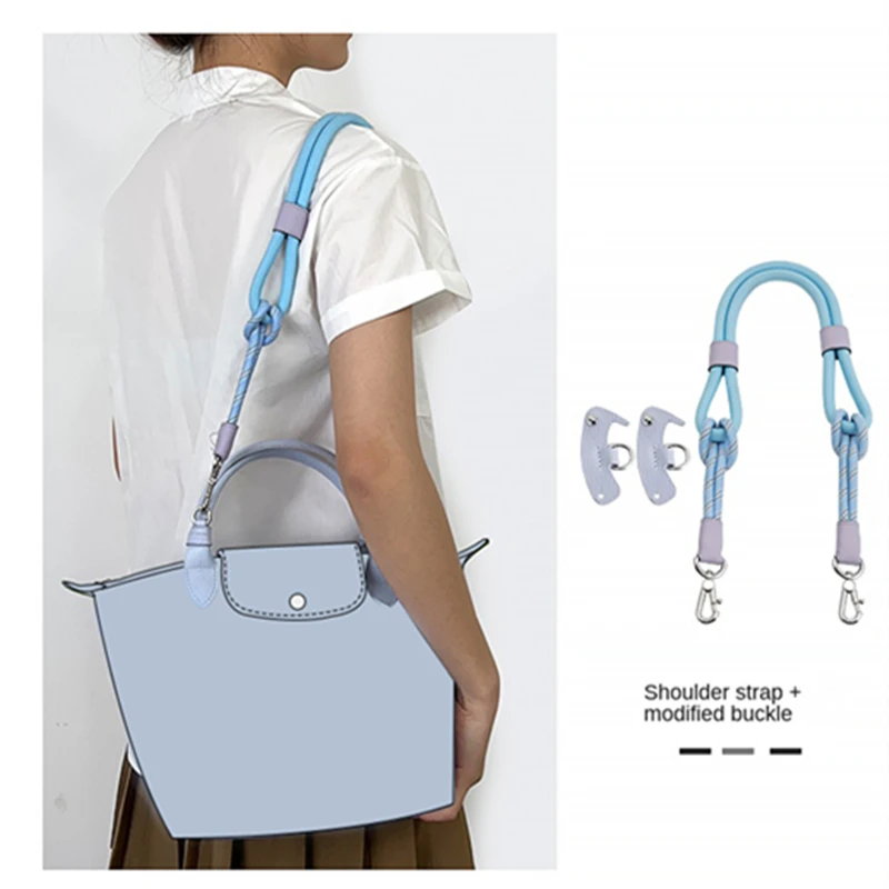 

Long Woven Rope Bag Straps And Punch-Free Buckle Set For Longchamp Single Shoulder Handle Bag DIY Modification Accessories