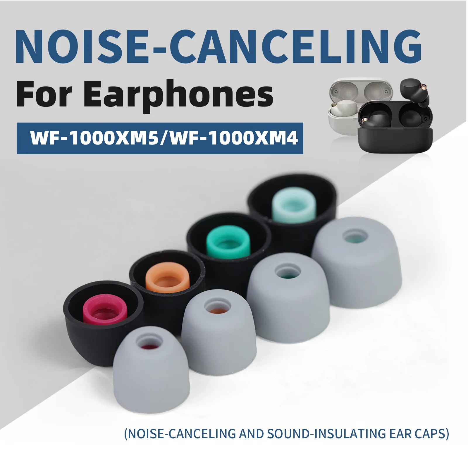 

OKCSC XM5 Noise Reducing Sponge Ear Caps Skin-friendly Reusable In-ear Noise Isolating Earplugs for Sony WF-1000XM5/WF-1000XM4