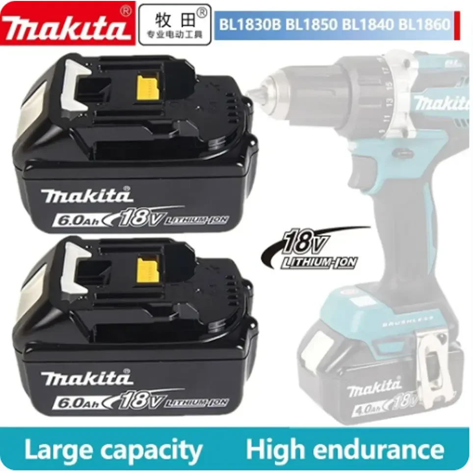 

Оригинальная литиевая аккумуляторная батарея Makita 18 в 6,0 Ач, сменные батареи BL1860 BL1830 BL1850 BL1860B для инструментов Makita, дрель