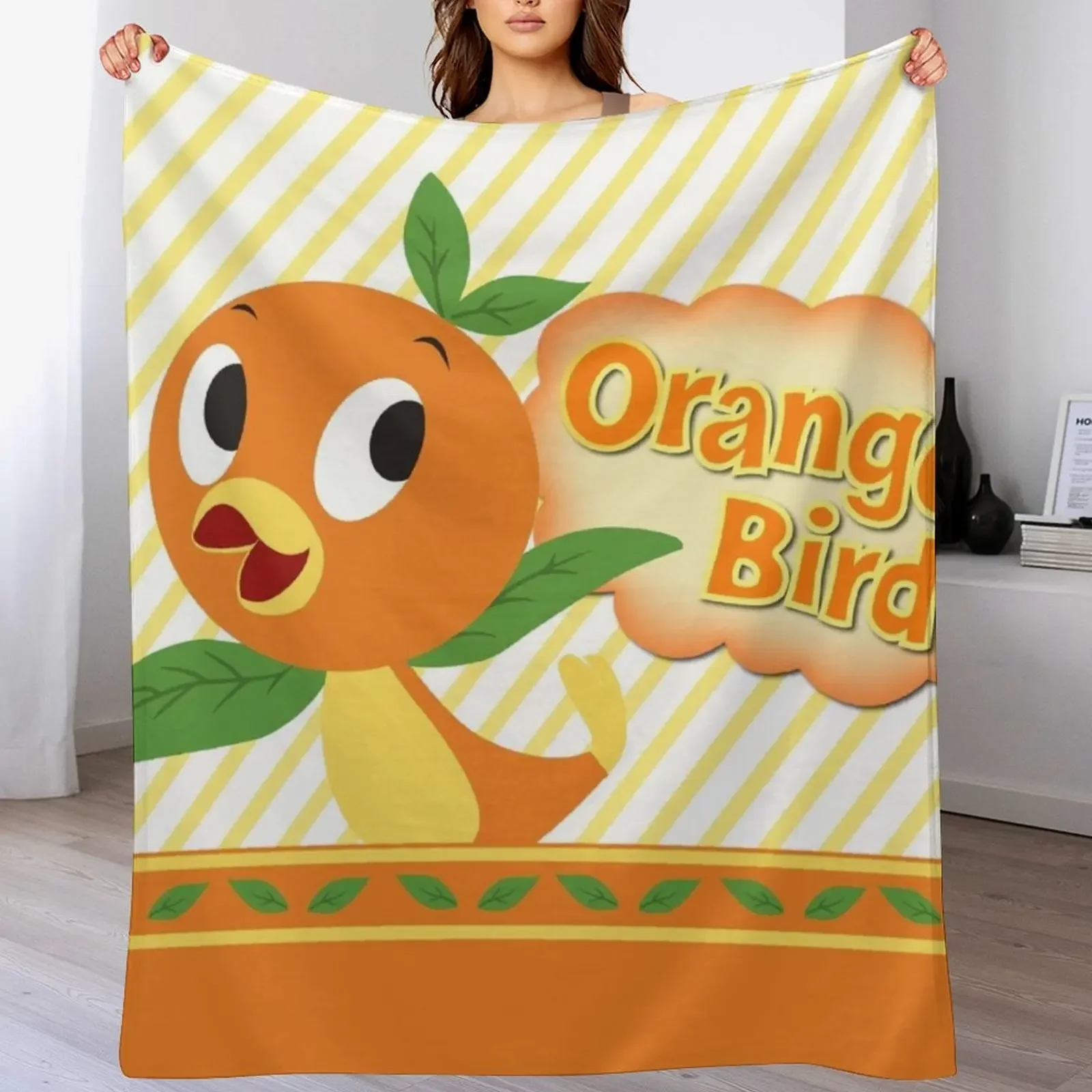 

It's Orange Bird! Throw Blanket Furrys Weighted Decorative Sofas Flannels Blankets