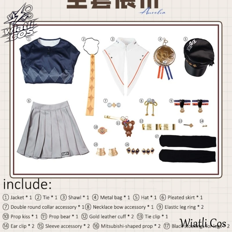 Wiatli Zenless Zone Zero Belle Cosplay Costume Perruque Brilliance of Stars Uniforme de l'Académie Aurelia Phaethon Nouvelle Skin Halloween Femme