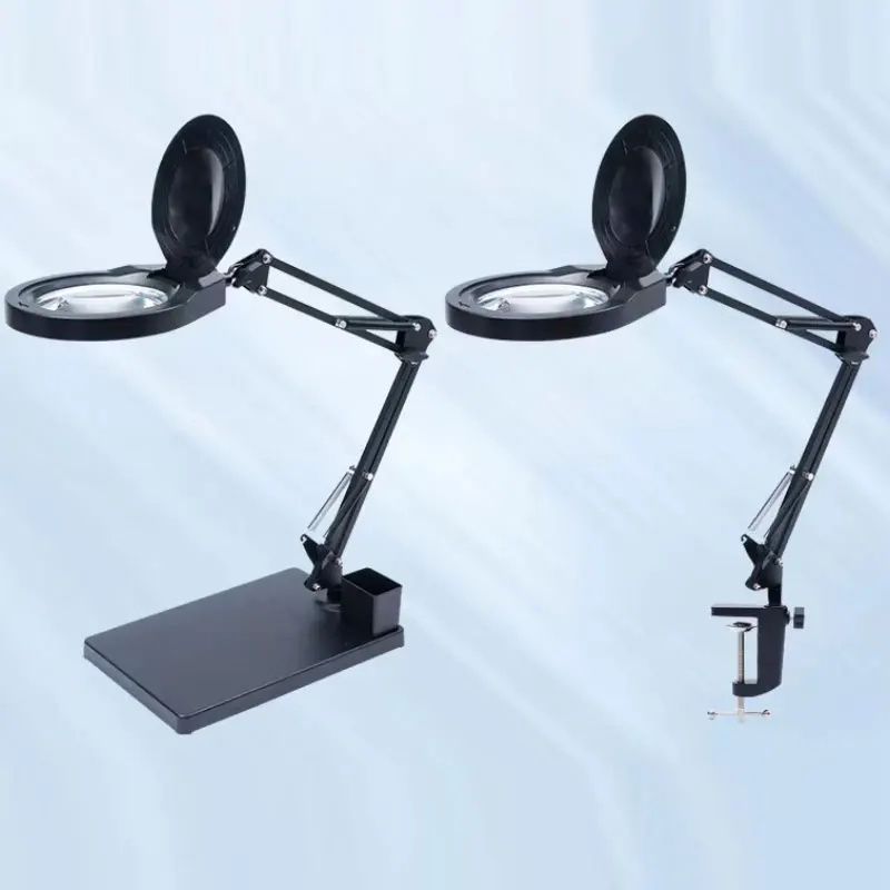 

80LED 30X/40X Desktop Clip-type Magnifying Glass Illuminated Magnifier 3 Colors LED Loup for Reading/Repair/Table Lamp/Beauty