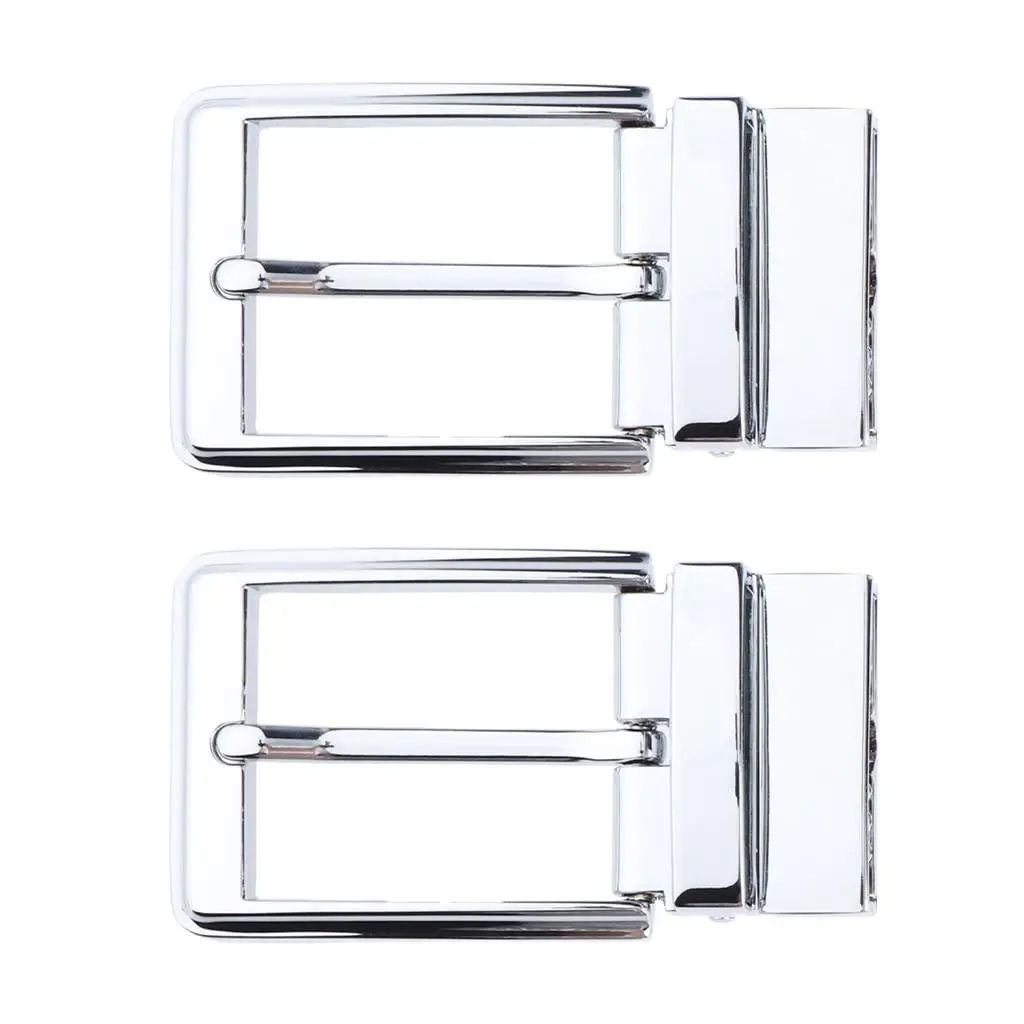 

2x Men Center Bar Pin Buckles Rectangle Belt Buckle Jeans Belt Accessories