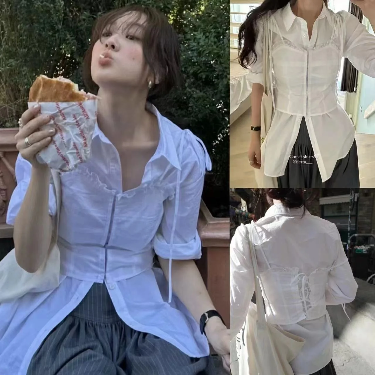 

Весна 2024, женский комплект из двух предметов с кружевной отделкой и поясом, винтажный модный повседневный костюм, другой материал 00%