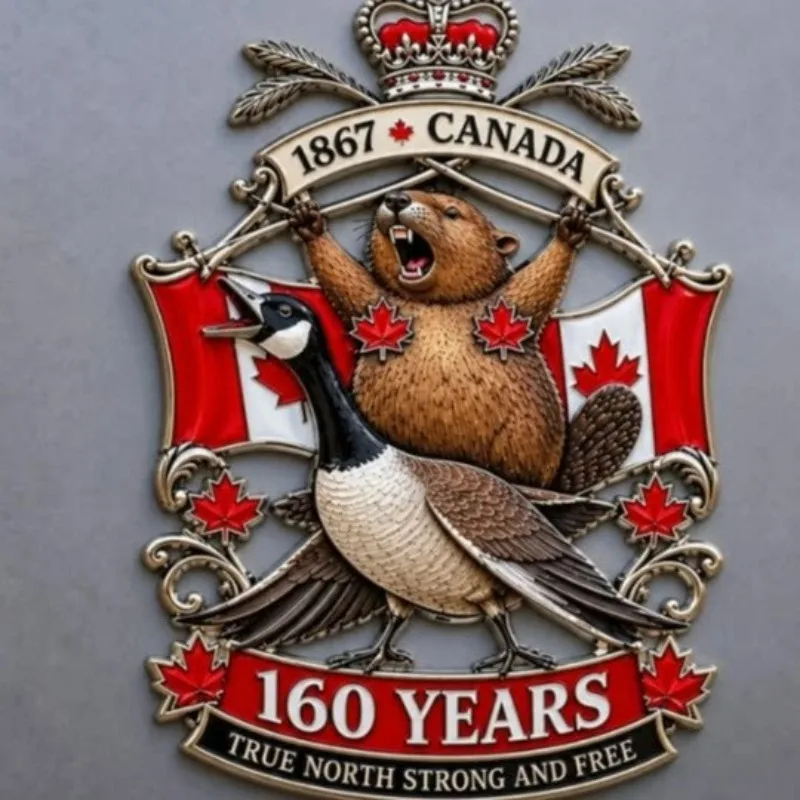 Canadian 160thTrue North Strong and Free Wreath Patriotic Personality Modified Car Decoration Stickers Accessories
