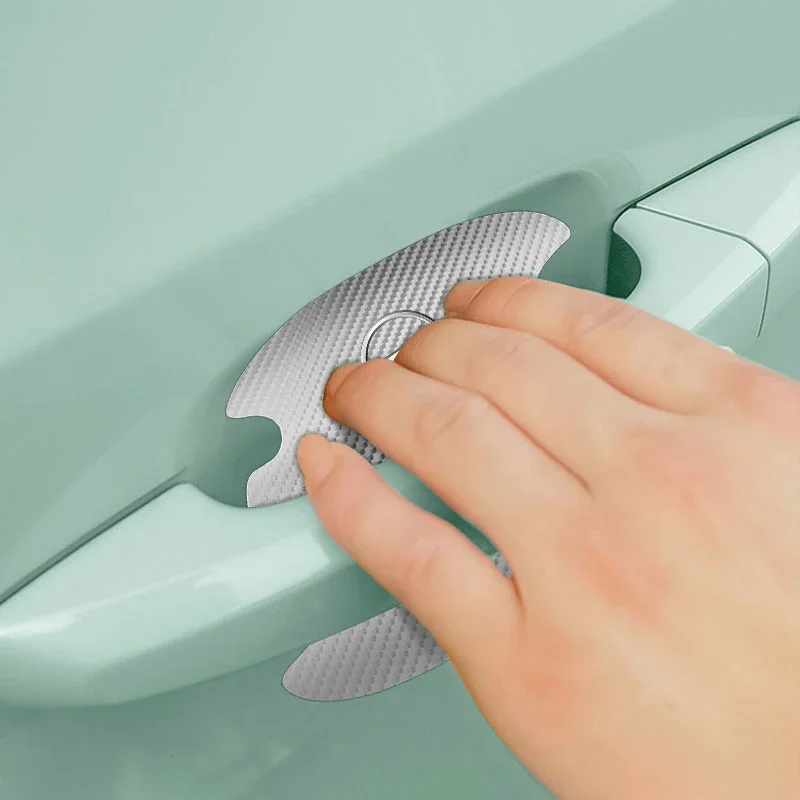 جديد 4 قطعة باب السيارة ملصق ألياف الكربون الخدوش غطاء مقاوم لأوبل أسترا j إنسيجنيا أسترا g كورسا زافيرا b فيفارو ميريفا #5