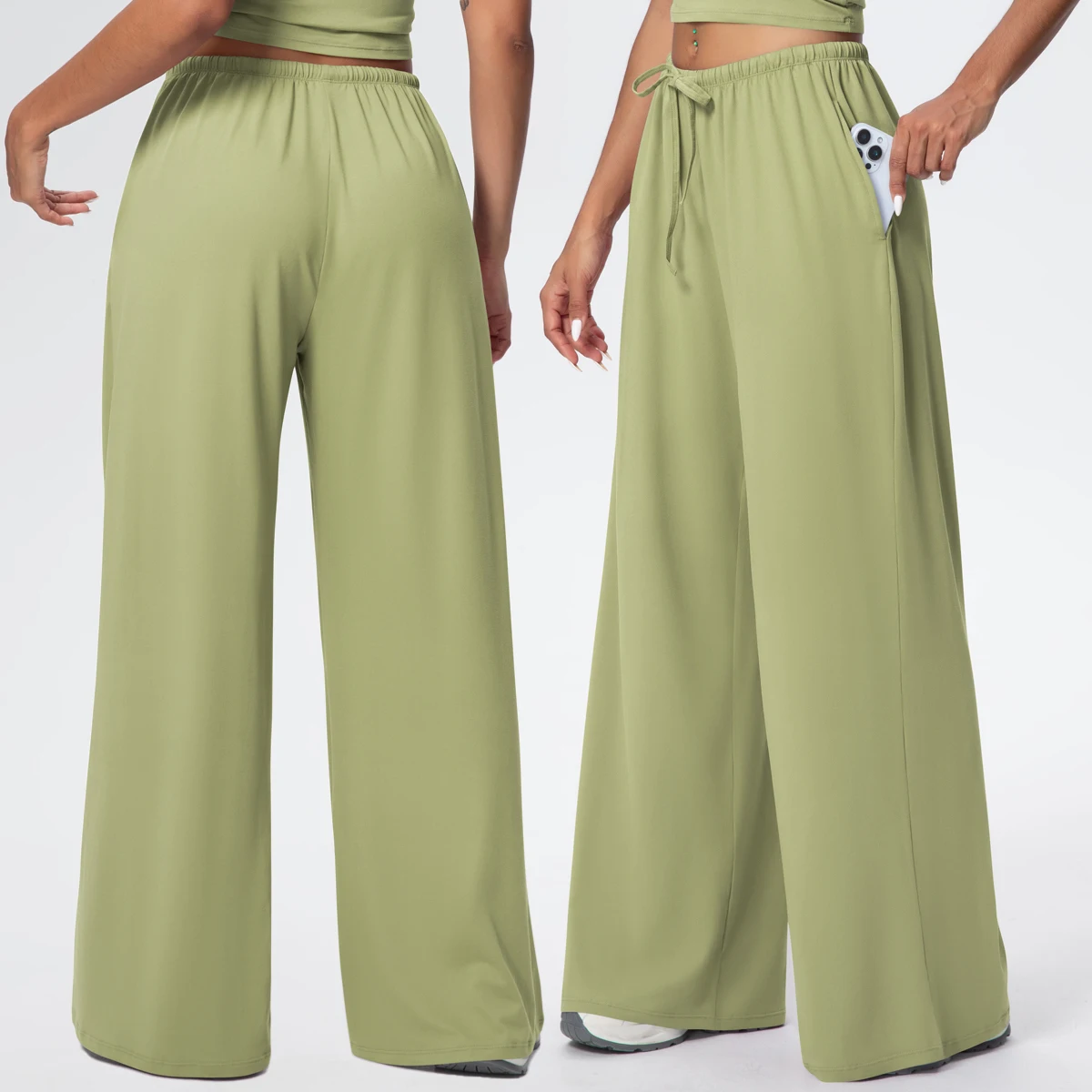 Lose atmungsaktive Yoga-Hose mit weitem Bein in voller Länge, einfarbig, nacktes Gefühl, Fitness, Sport, Frau, schnell trocknend, für Fitnessstudio, Bleistifthose