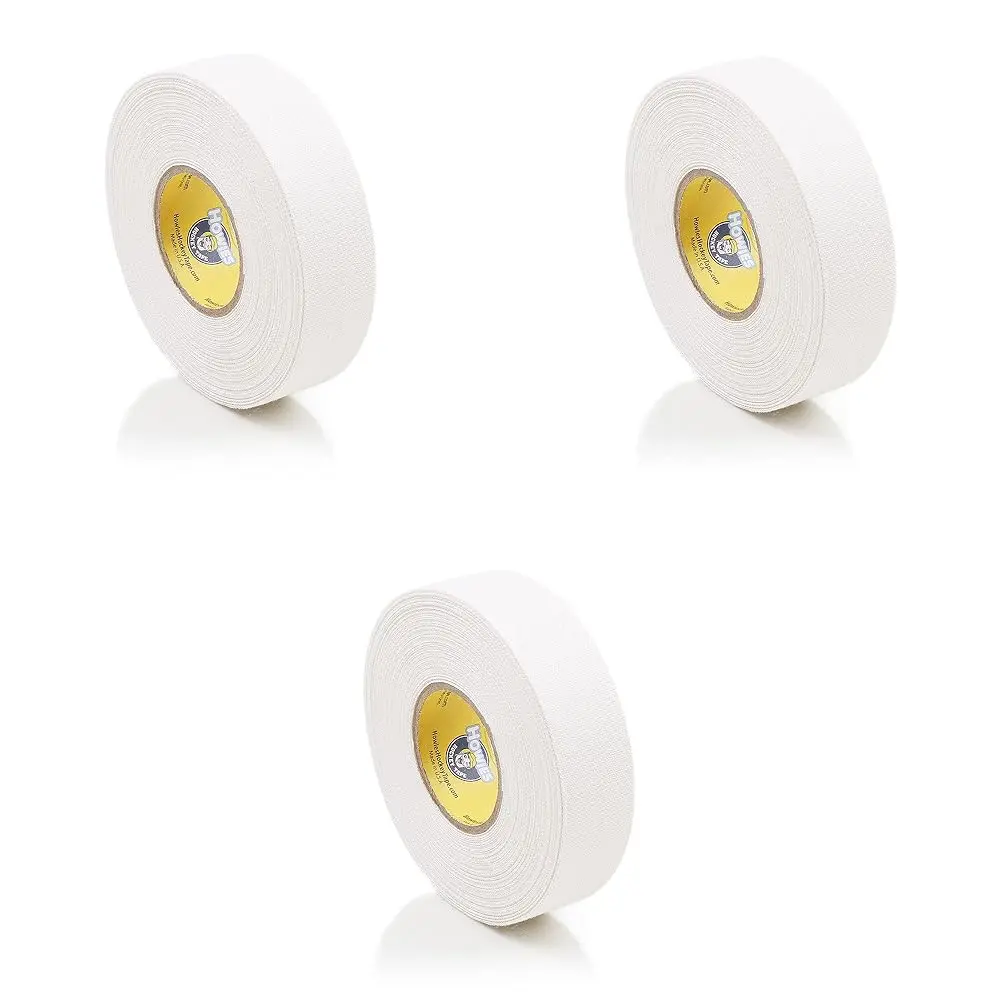 Hockey Stick Tape Premium Cloth White 1\ x 24yd (72') 3-Pack