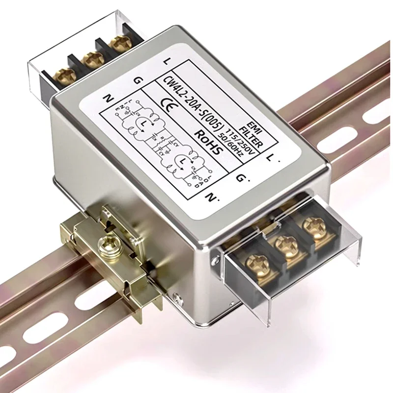 Single-phase 220V power filter AC EMI power supply anti-interfe CW4L2-40A-S（005）Two-way rail terminal block