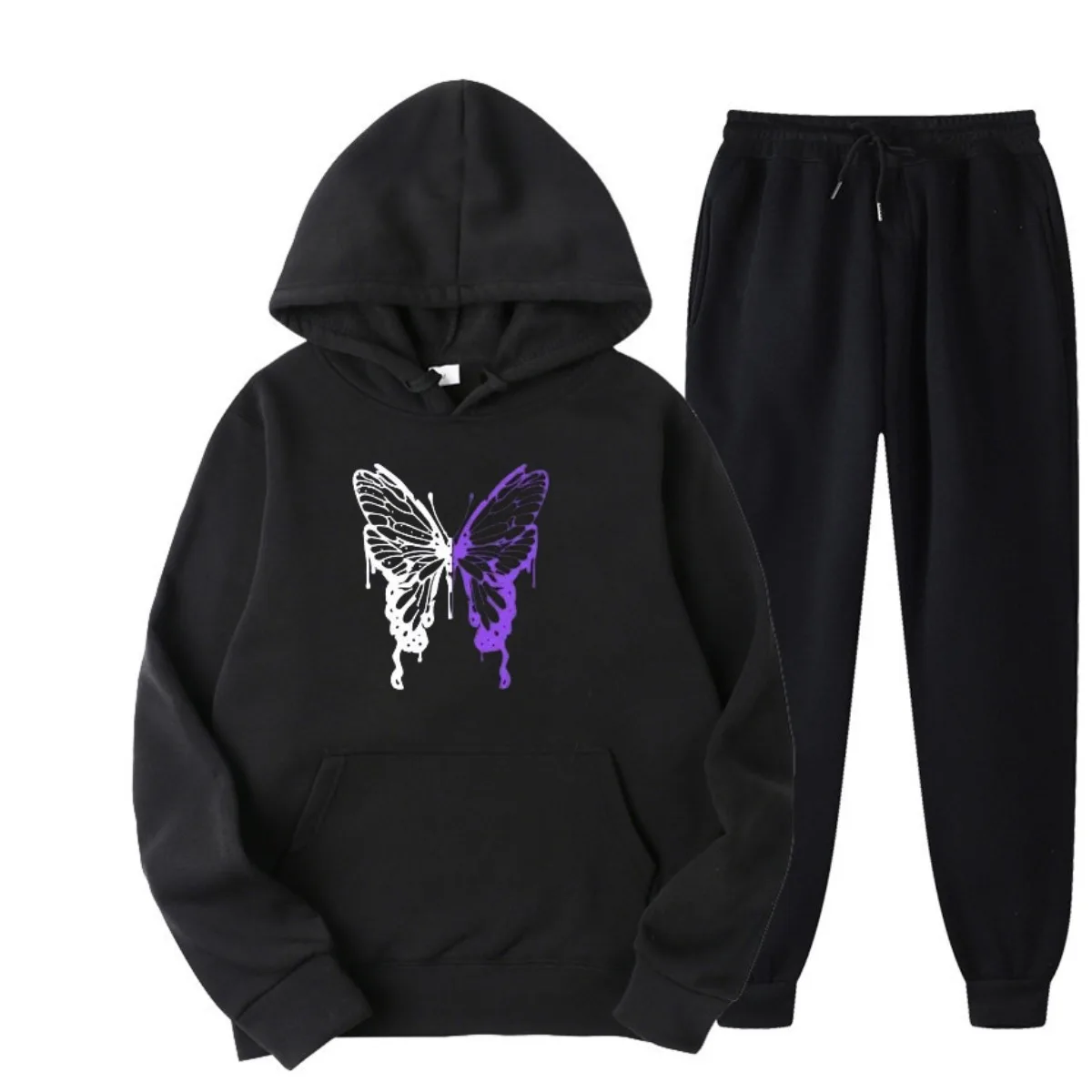 

New Butterfly Patterned Hoodies for Men and Women, Fashionable Casual Sports Hoodies, Pullovers, Autumn and Winter Retro Sets