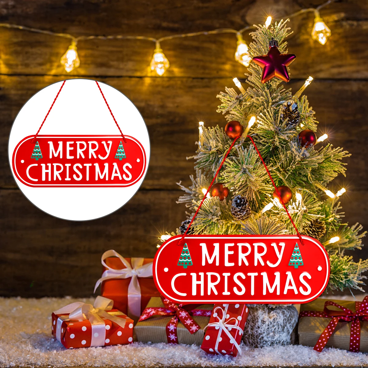 

Vintage Christmas Wall Decor Indoor Outdoor Sign Hanging Ornament Family Home Holiday Decoration Craft Iron Art