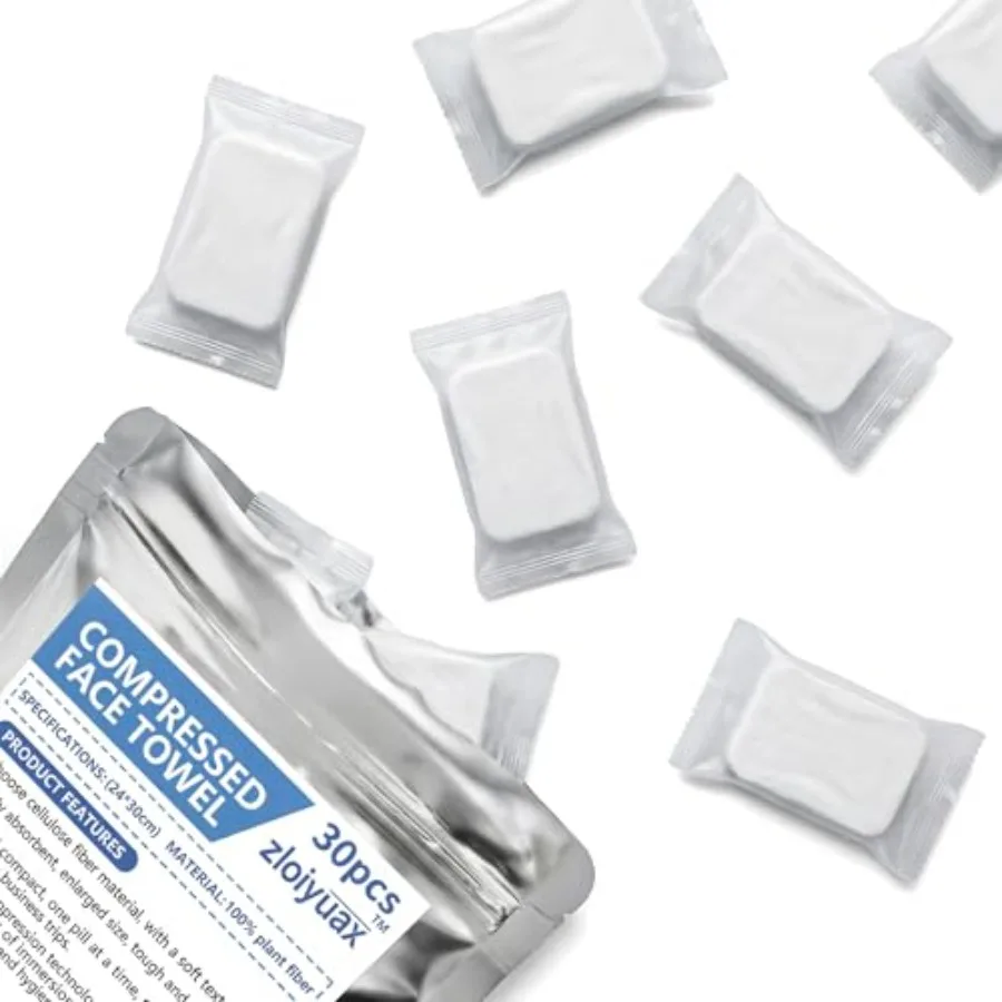 30pcs Thickened Compressed Towels Disposable Washcloths for Travel Mini Portable Compressed Towel Tablets for Camping Fitness S