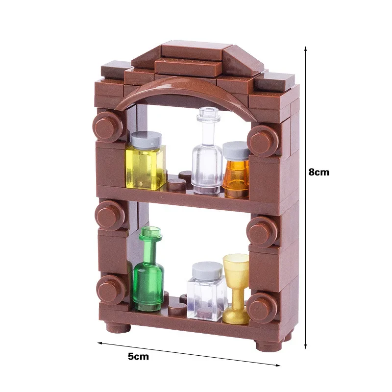 City Farmer Figures MOC Building Blocks Syringe Broom Umbrella Basin Telephone Wrench Computer Wine Bottle Glass DIY Toys N029