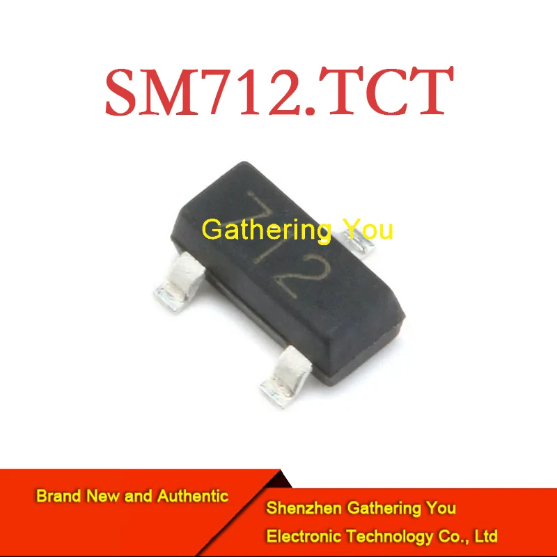 

SM712.TCT SOT-23-3 Подавитель ESD/диод TVS Совершенно новый подлинный