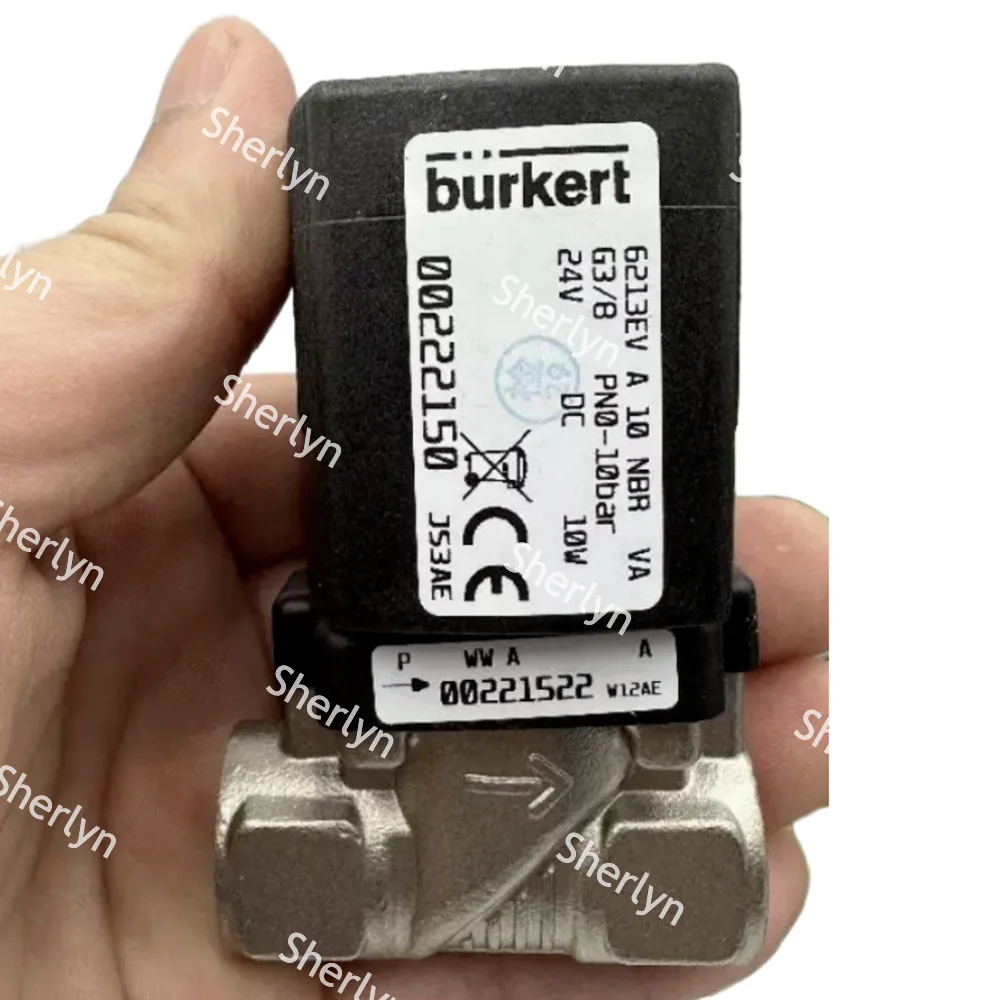 6213 Type G3/8 Burkert Solenoid Valve 00222150 Flow Hole 10 Stainless Steel Valve Body 00222151 00222152