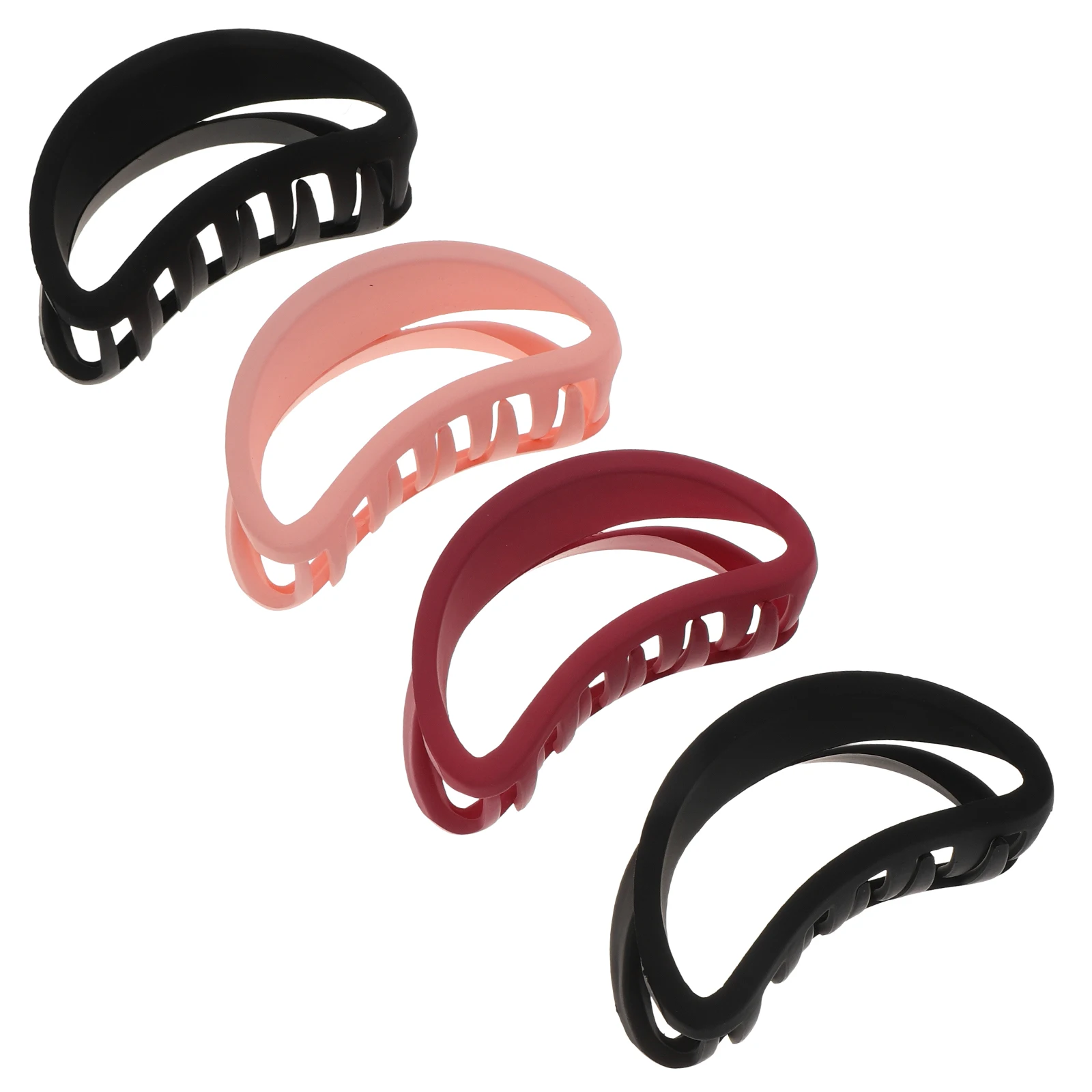 

4 pcs Moon Shaped Frosted Curved Jaw Clips Holder Plastic Hair Claws Headpiece Uv Resistant Chunky Jaw Clips