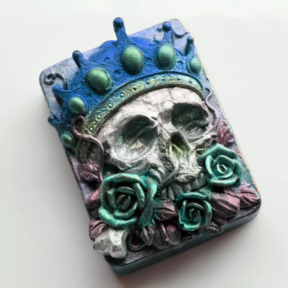 

Soap Mold Cake Decoration Mold Handmade Soap Mold Skull SOAP, Crowned Skull , Skull With Roses, , Silicone Moulds PRZY NO.:SO412