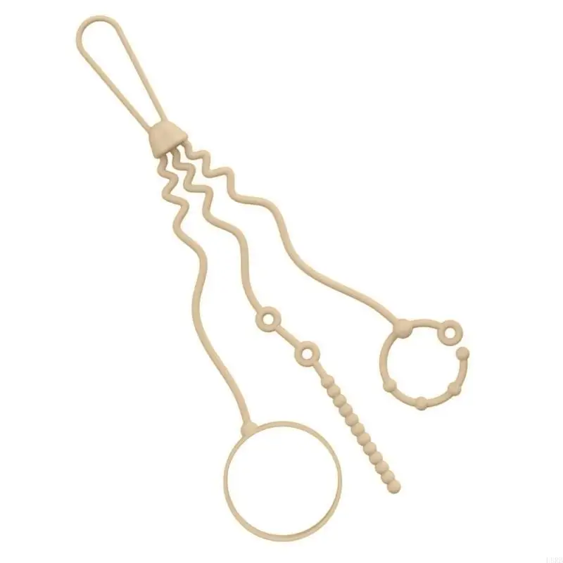 

Adjustable Silicone Safety Straps Stretchable Pacifier Chain for Baby Bottles & Teethers for Strollers High Chairs Cribs L8RB