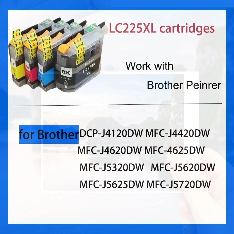 LC227 LC225 LC227XL LC225XL Ink Cartridge For Brother DCP-J4120DW J4420DW J4620DW J4625DW J5620DW J5625DW Printerr