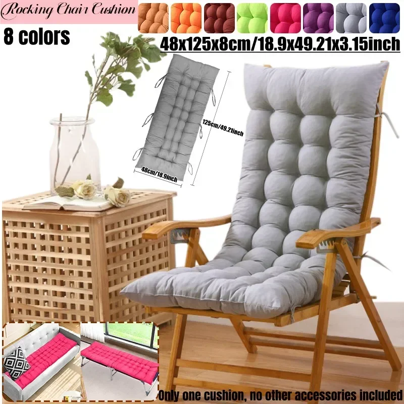 

Rocking Chair Cushion Outdoor Garden Chair Cushion Non-Slip High-Backed Patio Chair Pads Washable Sun Lounger Cushion（방석）