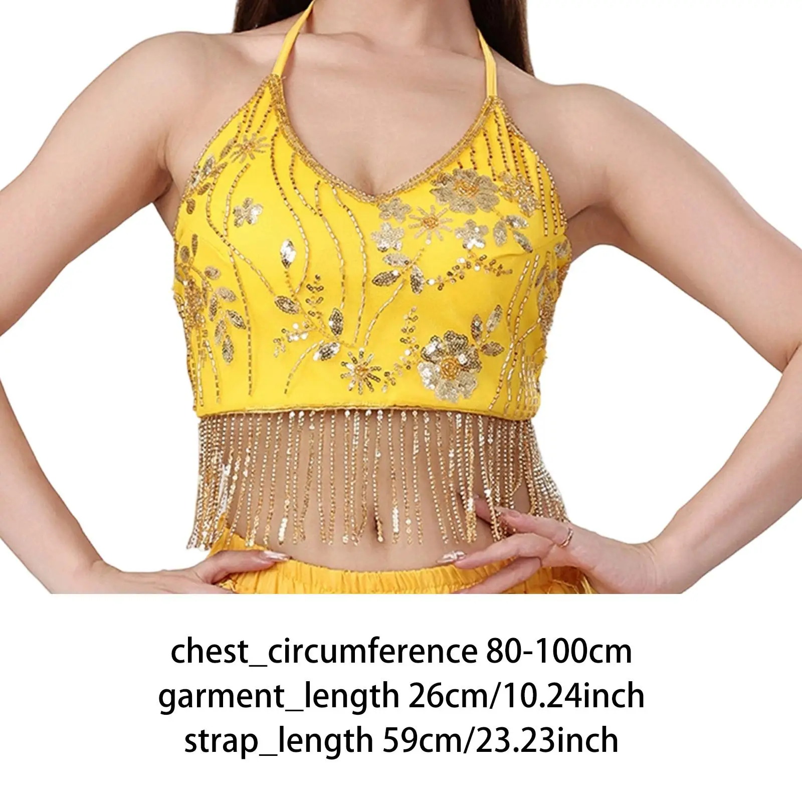 Buikdans kwastje crop top buikdans kostuum pailletten, professioneel, feestkostuum, opvallende dames glitter top met veters