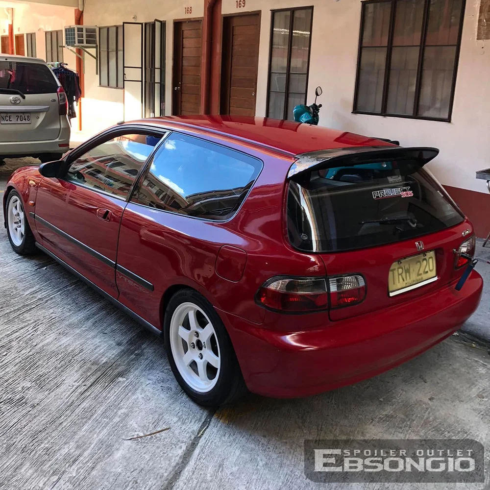 Fits 92-95 Honda Civic EG EH Hatchback Duckbill Glossy Black Roof Spoiler Wing