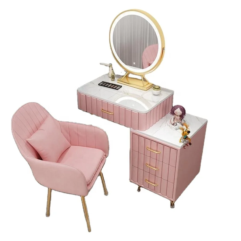 Light Luxury Marble Dressing Table Bedroom Storage Cabinet Smart Dressing Tables Makeup Table